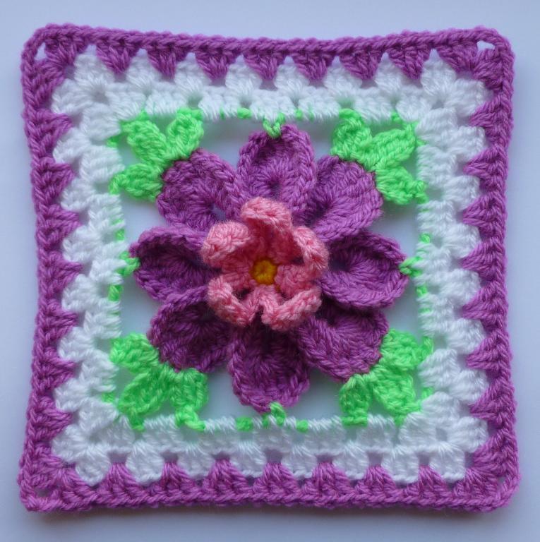 Square With Beautiful Flower Relief