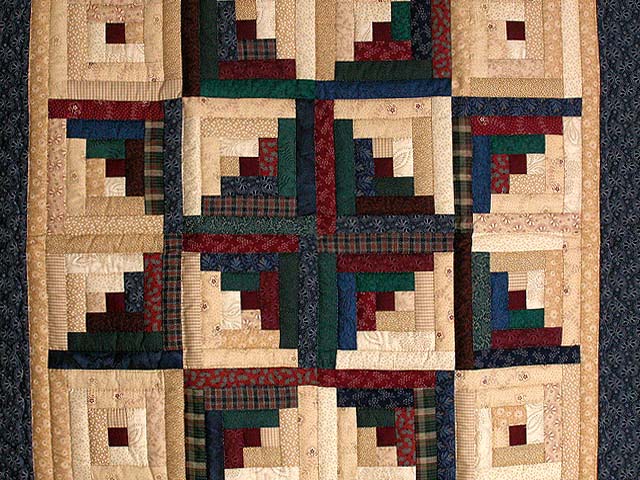 Log Cabin Star Quilt Block