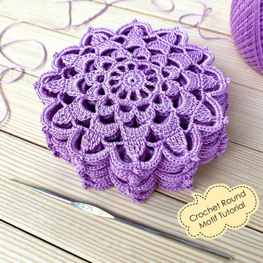 How To Crochet A Round Lace  Motif  Or Coaster Love 