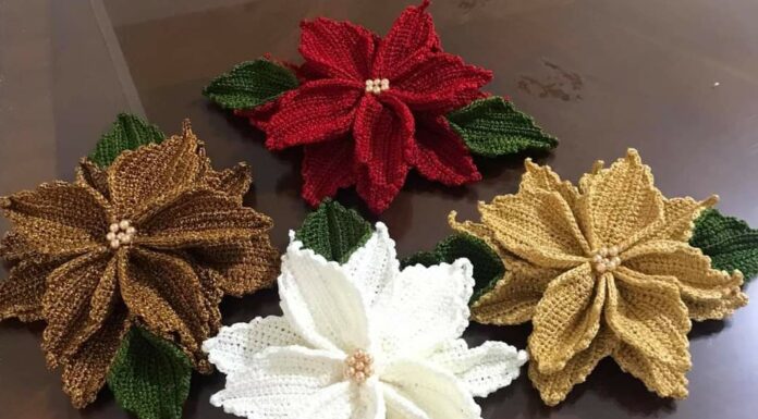 Crochet Poinsettia Flower Pattern
