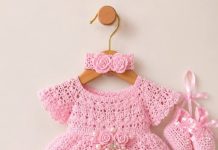 Princess Crochet & Tulle Baby Dress Set