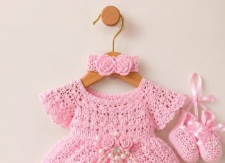 Princess Crochet & Tulle Baby Dress Set