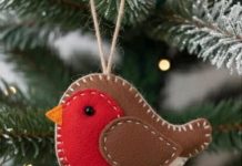Christmas Bird Sewing Ornaments