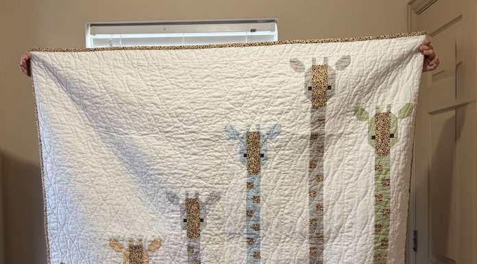 Six Giraffes in a Row Quilt